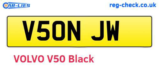 V50NJW are the vehicle registration plates.