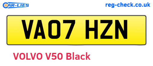 VA07HZN are the vehicle registration plates.