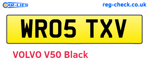 WR05TXV are the vehicle registration plates.