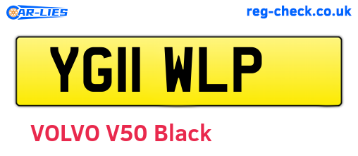 YG11WLP are the vehicle registration plates.