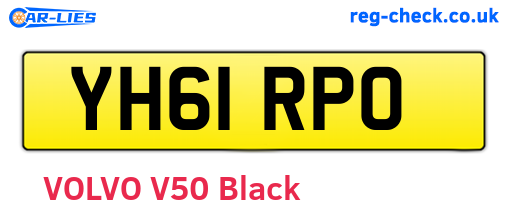 YH61RPO are the vehicle registration plates.