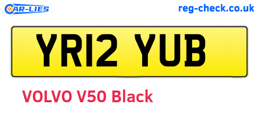 YR12YUB are the vehicle registration plates.