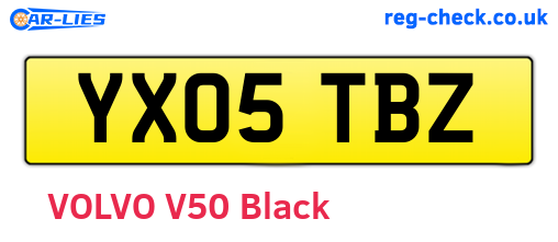 YX05TBZ are the vehicle registration plates.