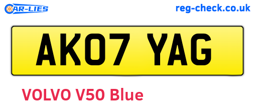 AK07YAG are the vehicle registration plates.