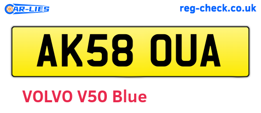 AK58OUA are the vehicle registration plates.