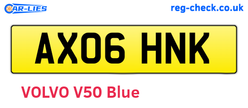 AX06HNK are the vehicle registration plates.