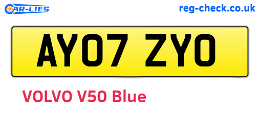 AY07ZYO are the vehicle registration plates.
