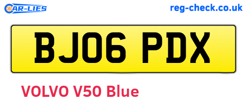 BJ06PDX are the vehicle registration plates.