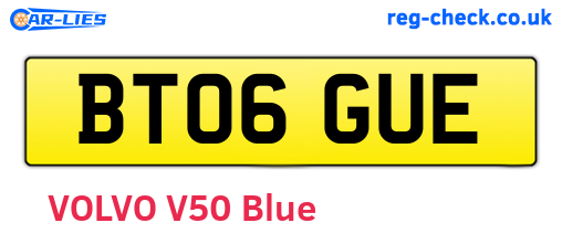 BT06GUE are the vehicle registration plates.