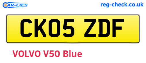 CK05ZDF are the vehicle registration plates.