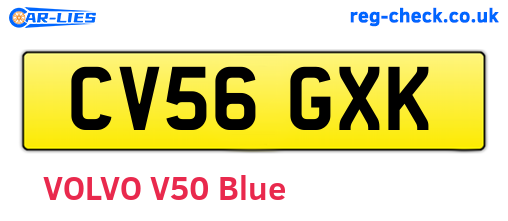 CV56GXK are the vehicle registration plates.
