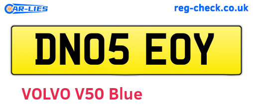 DN05EOY are the vehicle registration plates.