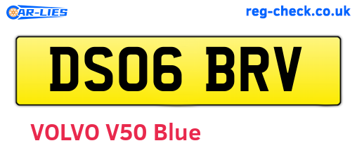 DS06BRV are the vehicle registration plates.