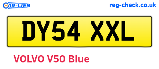 DY54XXL are the vehicle registration plates.