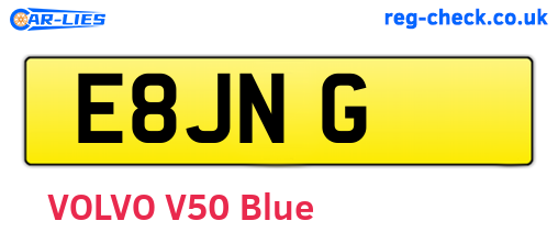 E8JNG are the vehicle registration plates.