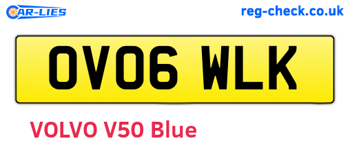 OV06WLK are the vehicle registration plates.