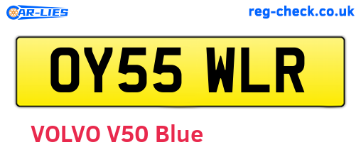 OY55WLR are the vehicle registration plates.