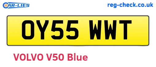 OY55WWT are the vehicle registration plates.