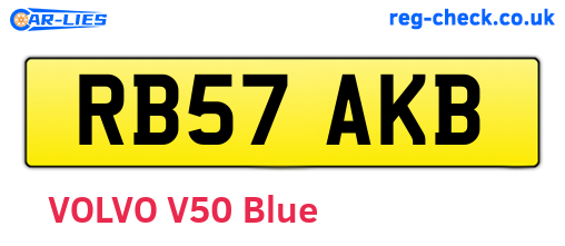 RB57AKB are the vehicle registration plates.