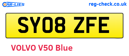 SY08ZFE are the vehicle registration plates.