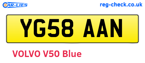 YG58AAN are the vehicle registration plates.