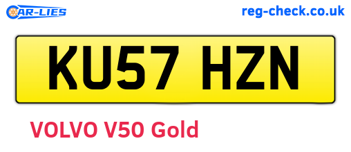 KU57HZN are the vehicle registration plates.