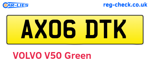 AX06DTK are the vehicle registration plates.