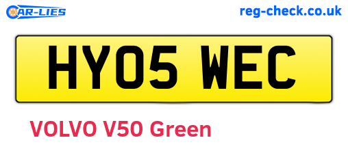 HY05WEC are the vehicle registration plates.