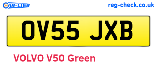 OV55JXB are the vehicle registration plates.
