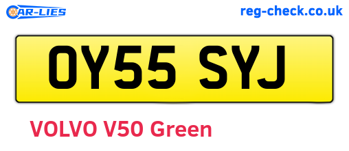 OY55SYJ are the vehicle registration plates.