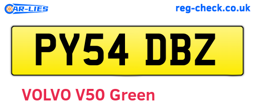 PY54DBZ are the vehicle registration plates.