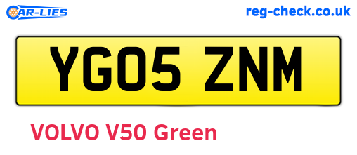 YG05ZNM are the vehicle registration plates.