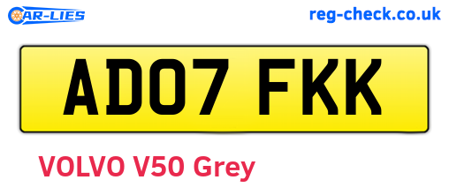 AD07FKK are the vehicle registration plates.