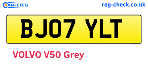 BJ07YLT are the vehicle registration plates.