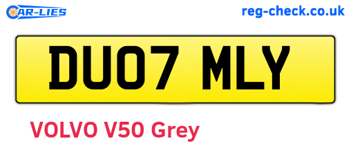 DU07MLY are the vehicle registration plates.