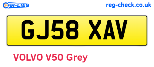 GJ58XAV are the vehicle registration plates.
