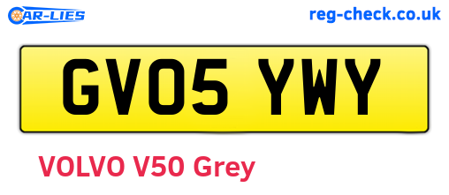 GV05YWY are the vehicle registration plates.
