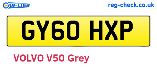 GY60HXP are the vehicle registration plates.