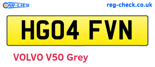 HG04FVN are the vehicle registration plates.