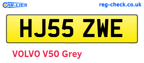 HJ55ZWE are the vehicle registration plates.