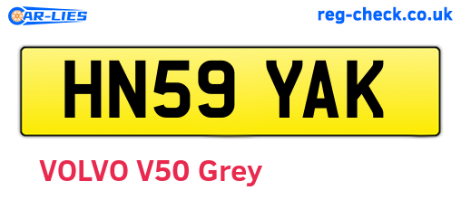 HN59YAK are the vehicle registration plates.