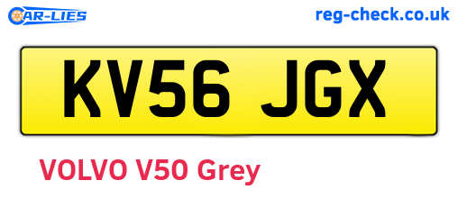 KV56JGX are the vehicle registration plates.