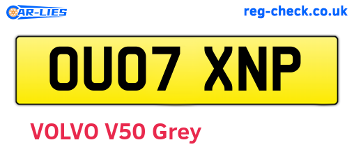 OU07XNP are the vehicle registration plates.