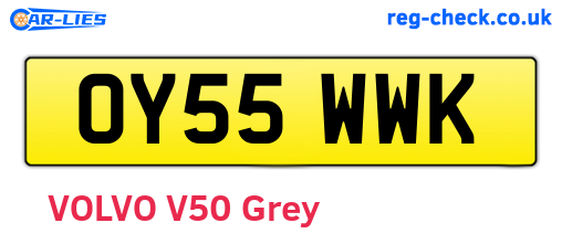 OY55WWK are the vehicle registration plates.