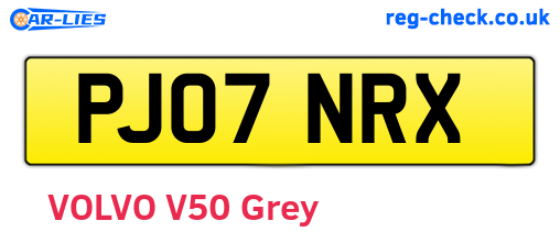 PJ07NRX are the vehicle registration plates.