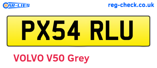PX54RLU are the vehicle registration plates.