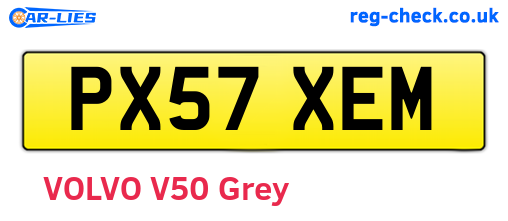 PX57XEM are the vehicle registration plates.