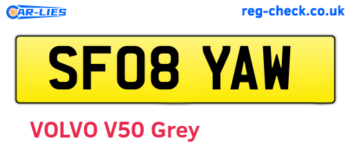 SF08YAW are the vehicle registration plates.