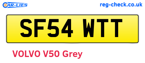 SF54WTT are the vehicle registration plates.