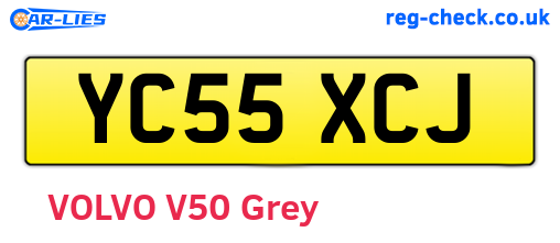 YC55XCJ are the vehicle registration plates.